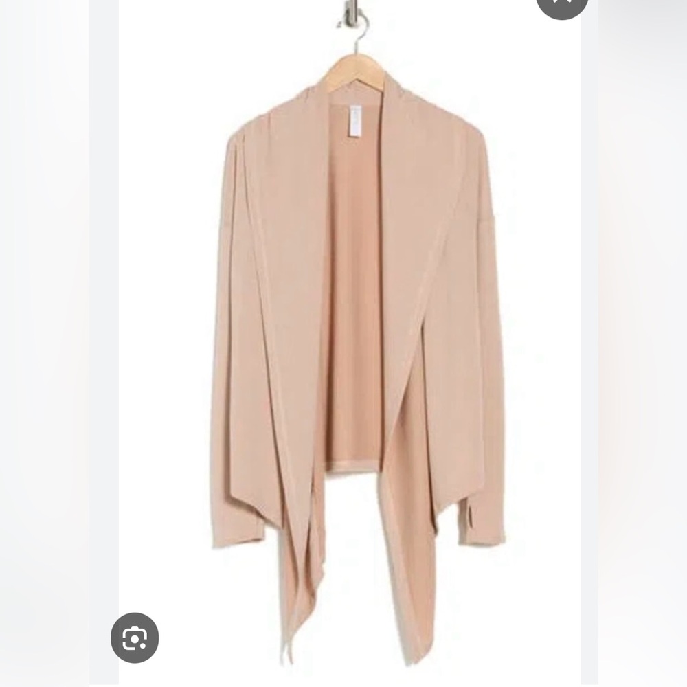 NWT - Marika Women’s Open Cardigan with Long Shawl Collar - Beige - Size L